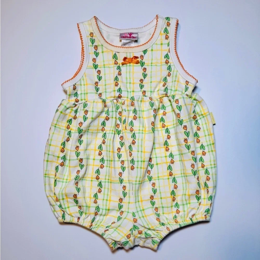 Carters Vintage Baby Girl Bubble Romper Size 18-24M